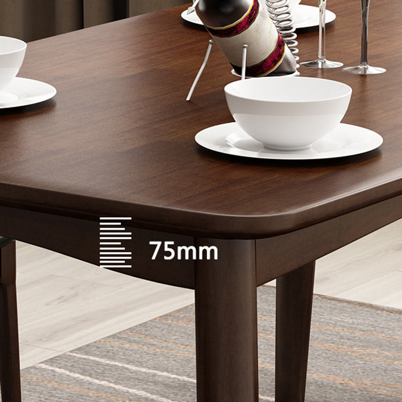 Rubberwood Solid Wood Dining Table Modern Dining Table for Kitchen