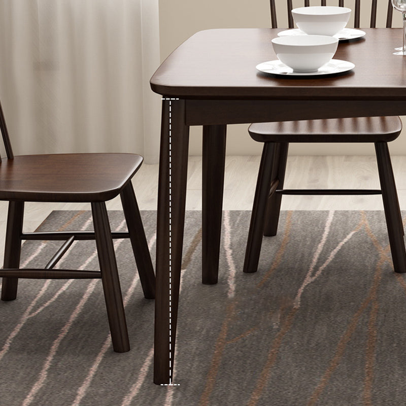 Rubberwood Solid Wood Dining Table Modern Dining Table for Kitchen