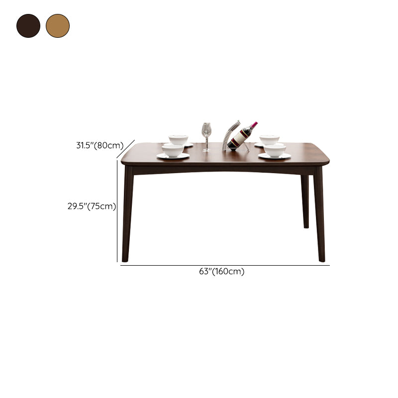 Rubberwood Solid Wood Dining Table Modern Dining Table for Kitchen