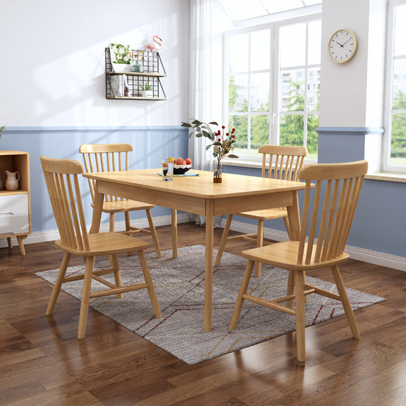 Rubberwood Dining Table Modern Rectangle Dining Table for Kitchen