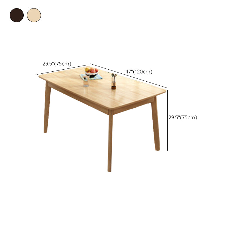 Rubberwood Dining Table Modern Rectangle Dining Table for Kitchen