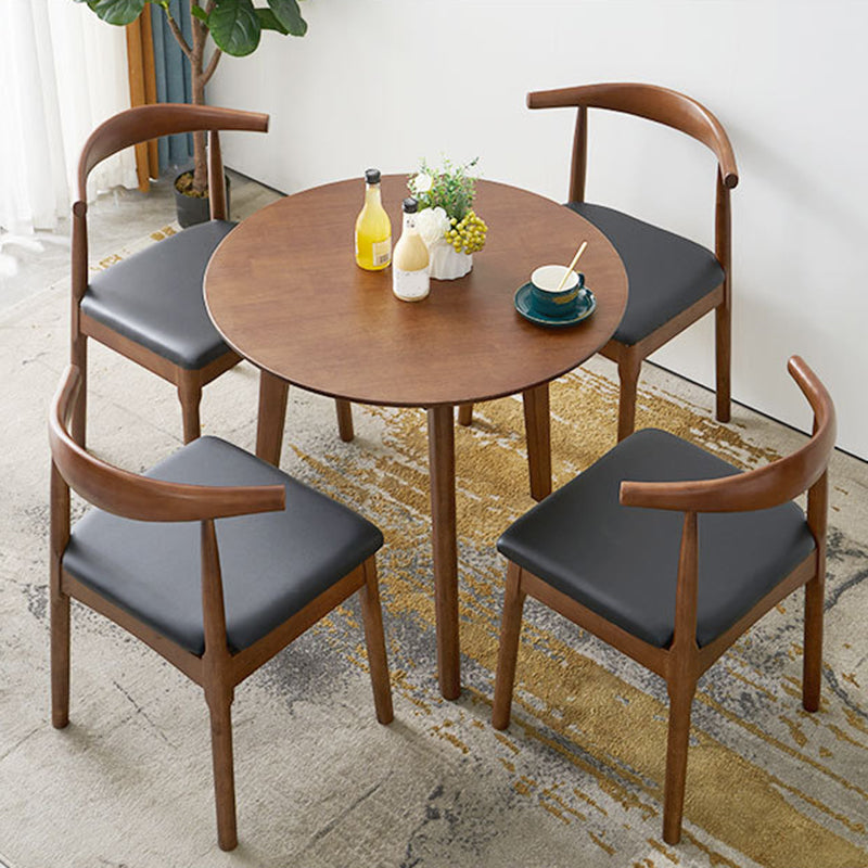 Rubberwood Solid Wood Dining Table Round Dining Table for Dining Room