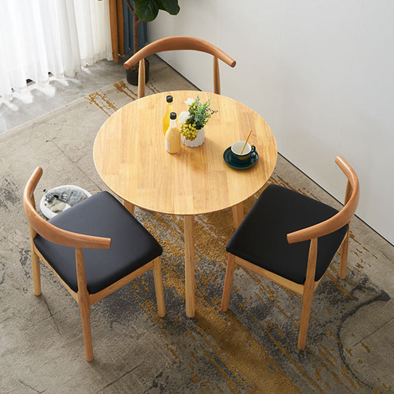 Rubberwood Solid Wood Dining Table Round Dining Table for Dining Room
