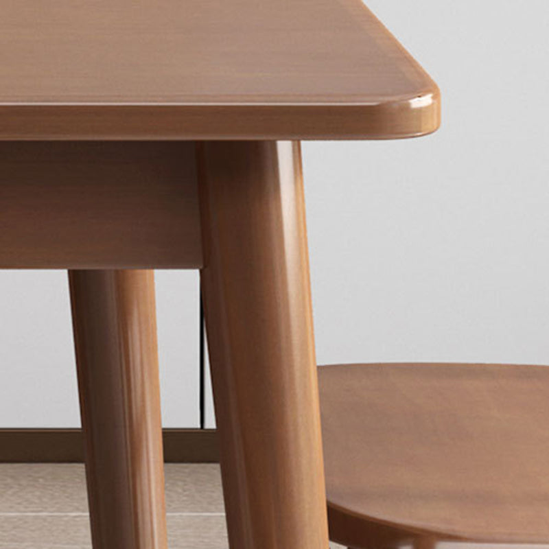 Rubberwood Solid Wood Dining Table Rectangle Dining Table for Kitchen