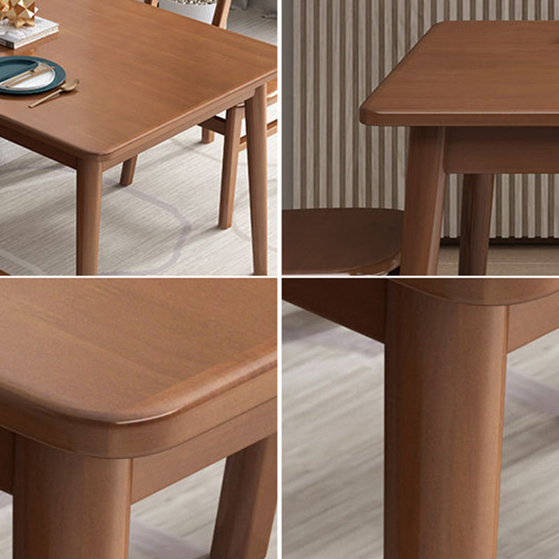 Rubberwood Solid Wood Dining Table Rectangle Dining Table for Kitchen