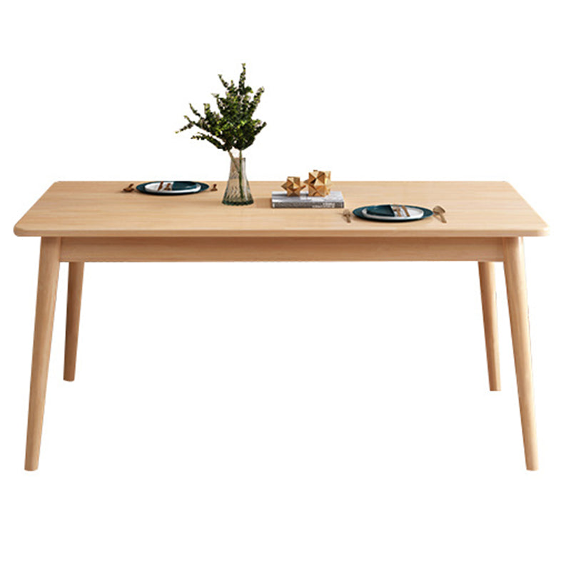 Rubberwood Solid Wood Dining Table Rectangle Dining Table for Kitchen
