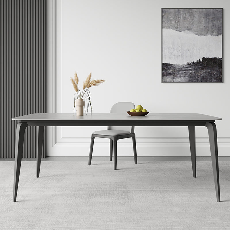 Modern Style Furniture Rectangle Stone Dining Room Table in Grey