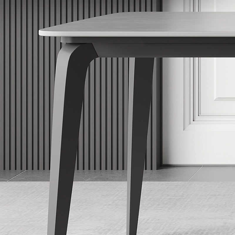 Modern Style Furniture Rectangle Stone Dining Room Table in Grey