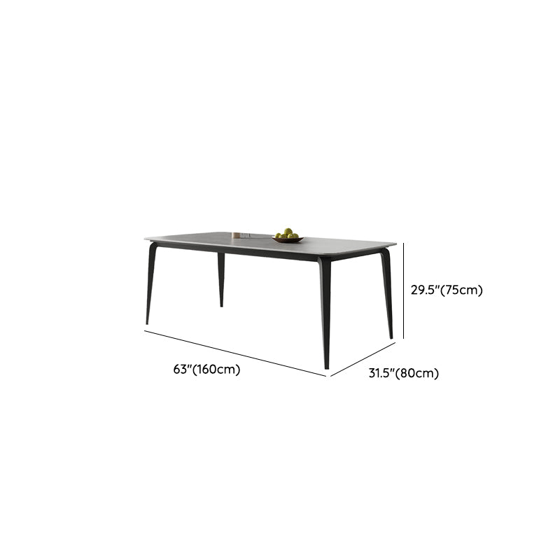 Modern Style Furniture Rectangle Stone Dining Room Table in Grey