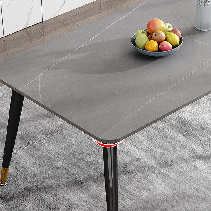 Glam Style Furniture Rectangle Stone Dining Room Table for Kitchen