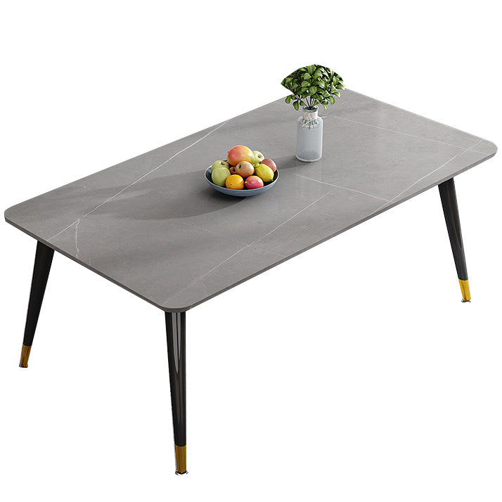 Glam Style Furniture Rectangle Stone Dining Room Table for Kitchen