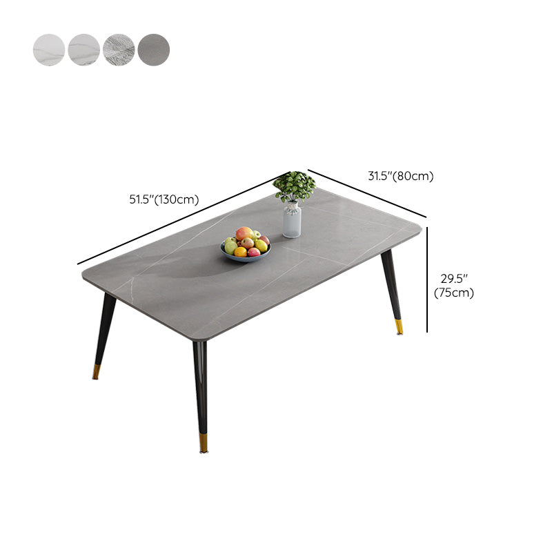 Glam Style Furniture Rectangle Stone Dining Room Table for Kitchen