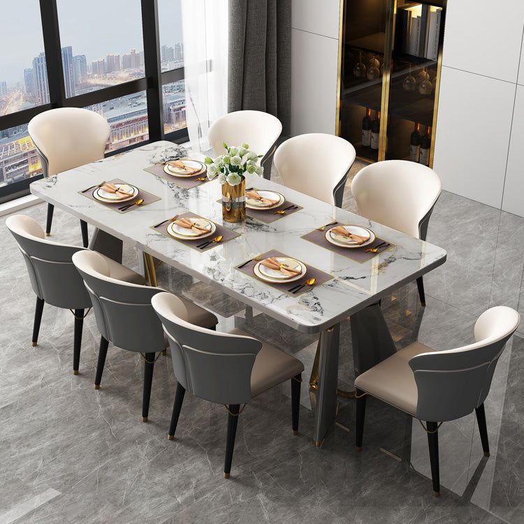 Glam Furniture Rectangle Stone Dining Room Table for Kitchen