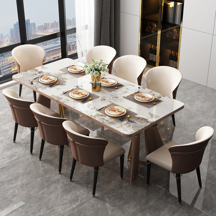 Glam Furniture Rectangle Stone Dining Room Table for Kitchen