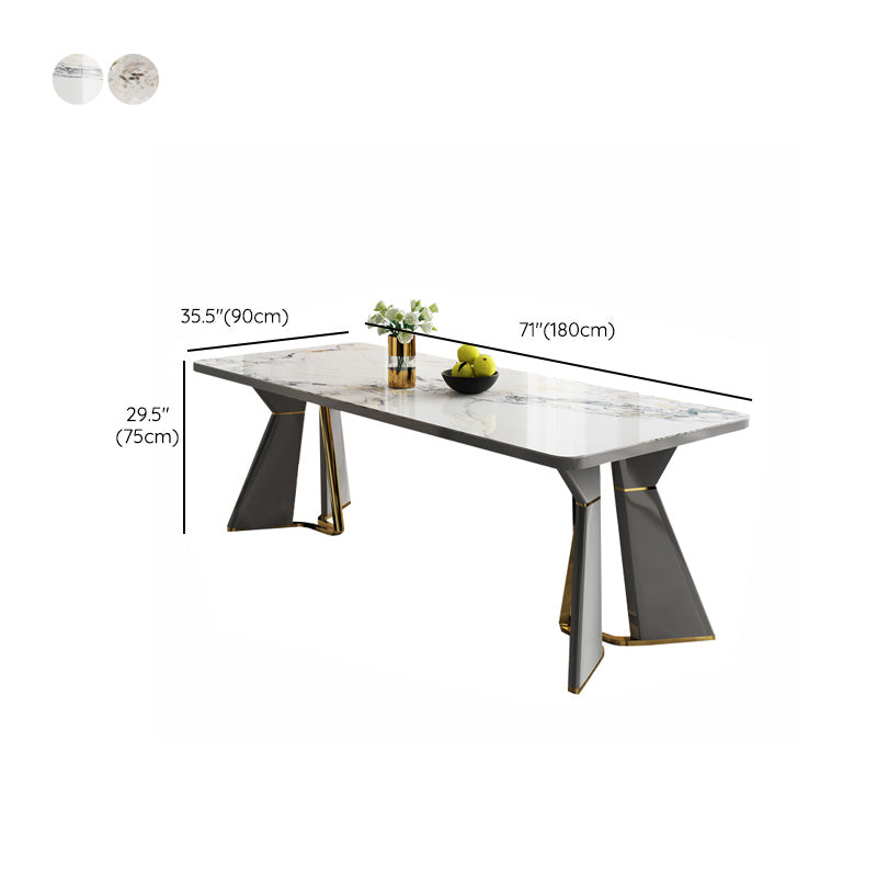 Glam Furniture Rectangle Stone Dining Room Table for Kitchen