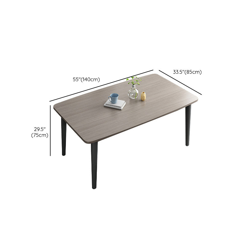 Simplicity Style Furniture Rectangle Solid Wood Dining Room Table in Brown