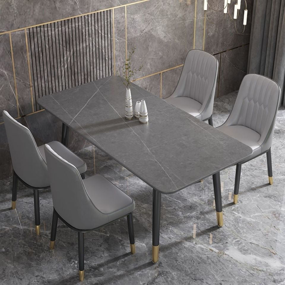Simplicity Furniture Rectangle Stone Dining Room Table for Dining Room