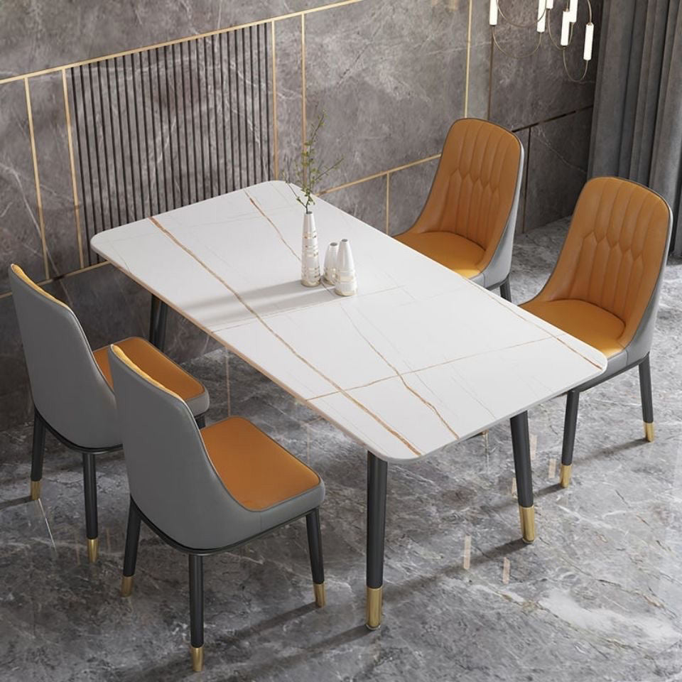 Simplicity Furniture Rectangle Stone Dining Room Table for Dining Room