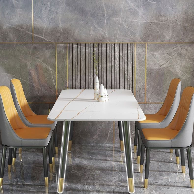 Simplicity Furniture Rectangle Stone Dining Room Table for Dining Room