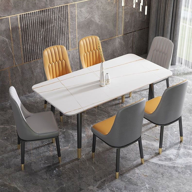 Simplicity Furniture Rectangle Stone Dining Room Table for Dining Room