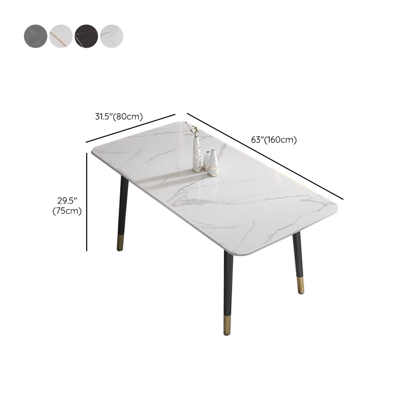 Simplicity Furniture Rectangle Stone Dining Room Table for Dining Room