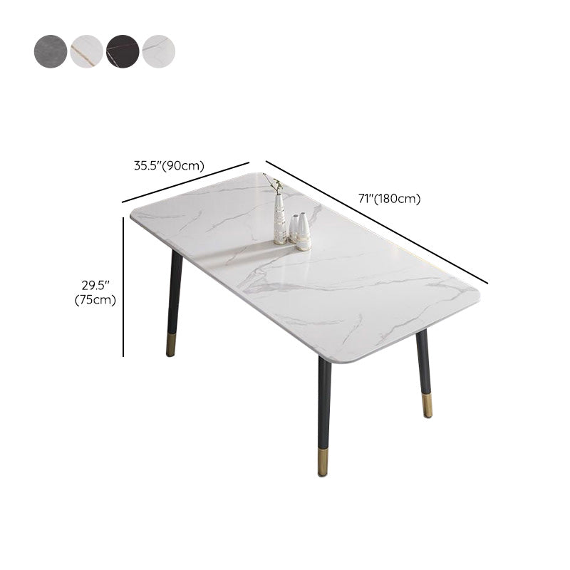 Simplicity Furniture Rectangle Stone Dining Room Table for Dining Room