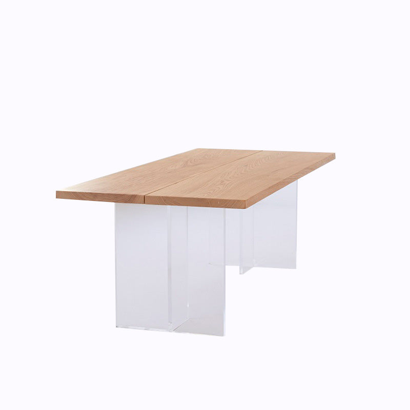 Simplicity Style Dinette Table Rectangle Solid Wood Dining Room Table in Brown