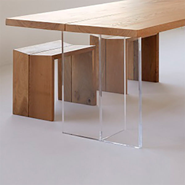 Simplicity Style Dinette Table Rectangle Solid Wood Dining Room Table in Brown