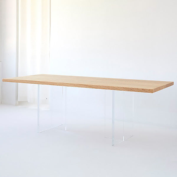 Simplicity Style Dinette Table Rectangle Solid Wood Dining Room Table in Brown