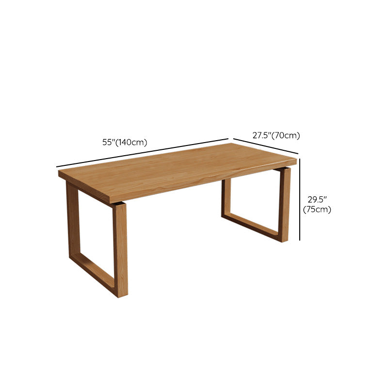 Industrial Dining Room Table Solid Wood Rectangle Dinette Table in Natural