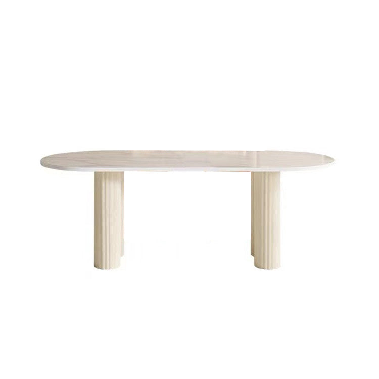 Simplicity Dinette Table Oval Stone Dining Room Table for Dining Room