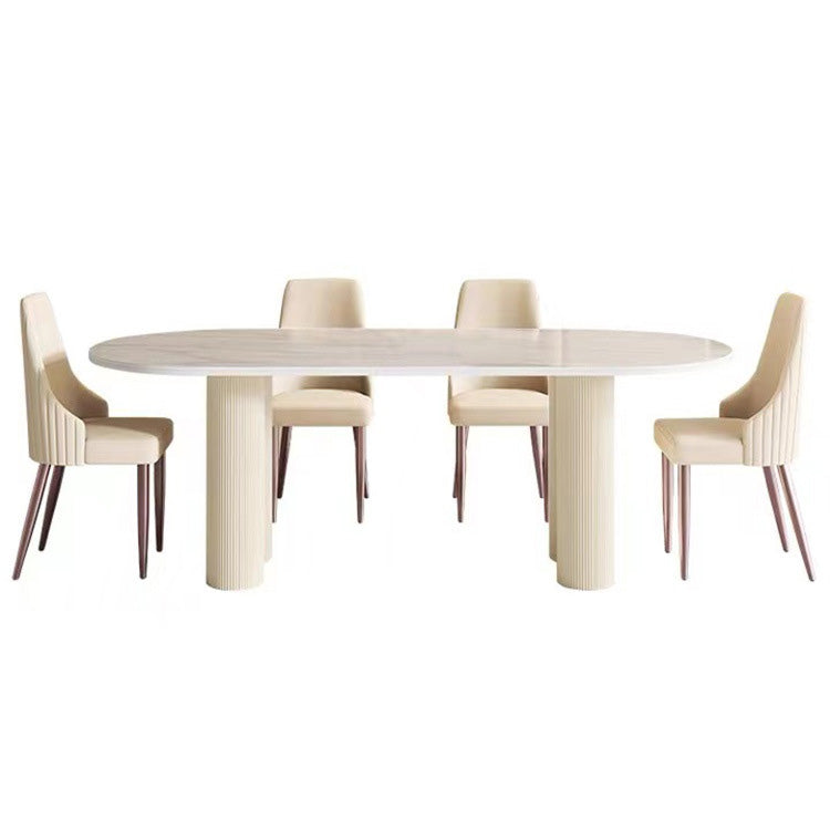 Simplicity Dinette Table Oval Stone Dining Room Table for Dining Room