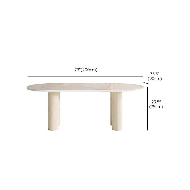Simplicity Dinette Table Oval Stone Dining Room Table for Dining Room