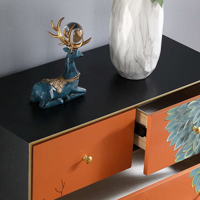 Classic Glam Lingerie Chest Wood Vertical Storage Chest with Drawers for Bedroom