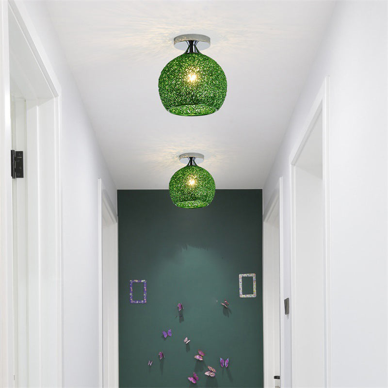 Polish Finish Flush Mount Lighting Contemporary Metal Ceiling Light for Foyer
