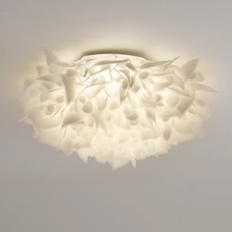 LED Modern Metal Flush Mount Geometric Shape Ceiling Light with PVC Shade for Bedroom