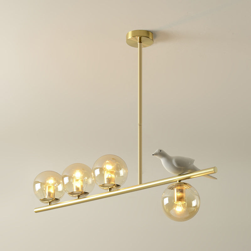 Hanging Island Lights Modern Chandelier Light Fixture in Gold for Dining Room