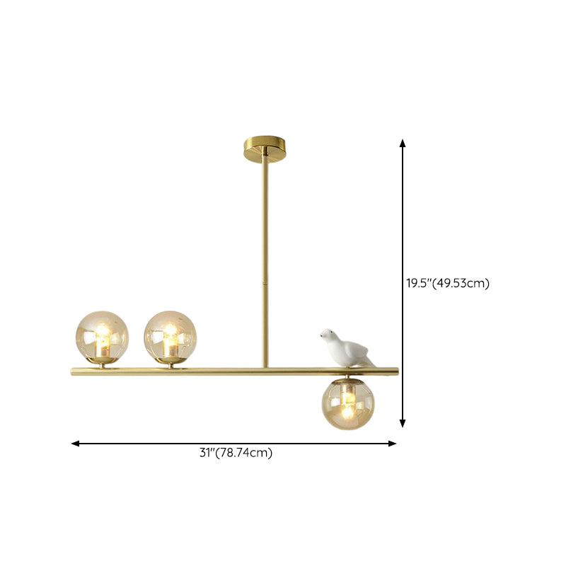 Hanging Island Lights Modern Chandelier Light Fixture in Gold for Dining Room