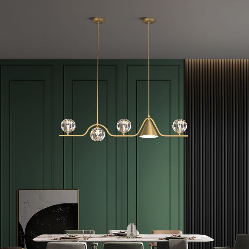 Modern Style Ball Shape Island Pendants Crystal Pendant Lights for Dining Room