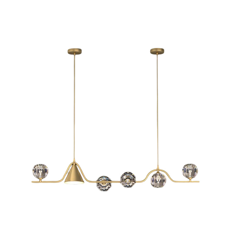 Modern Style Ball Shape Island Pendants Crystal Pendant Lights for Dining Room