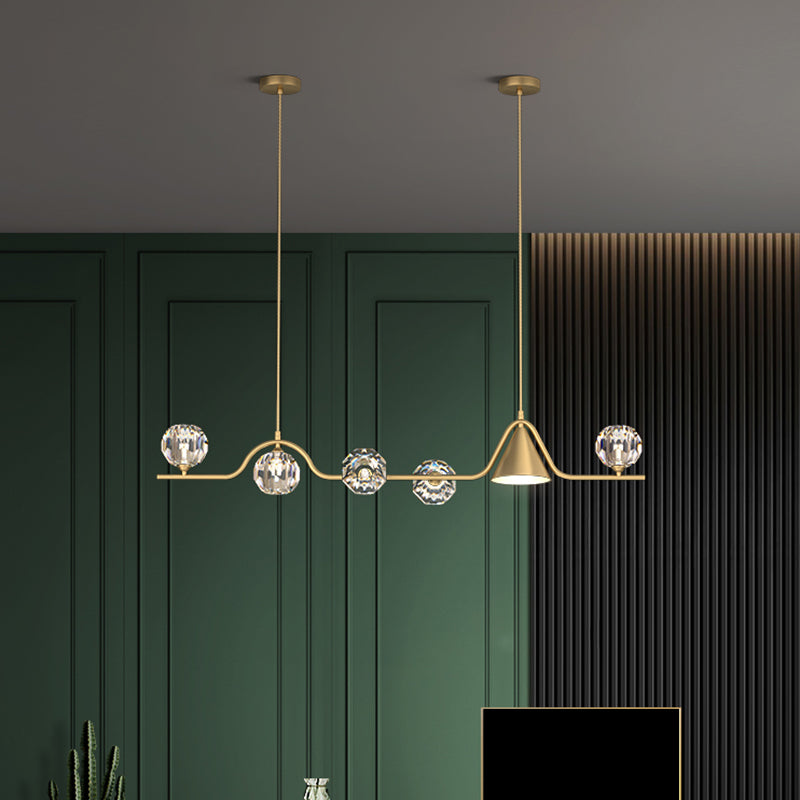 Modern Style Ball Shape Island Pendants Crystal Pendant Lights for Dining Room