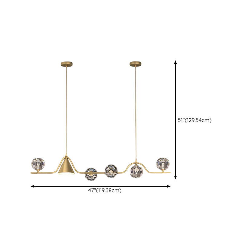 Modern Style Ball Shape Island Pendants Crystal Pendant Lights for Dining Room