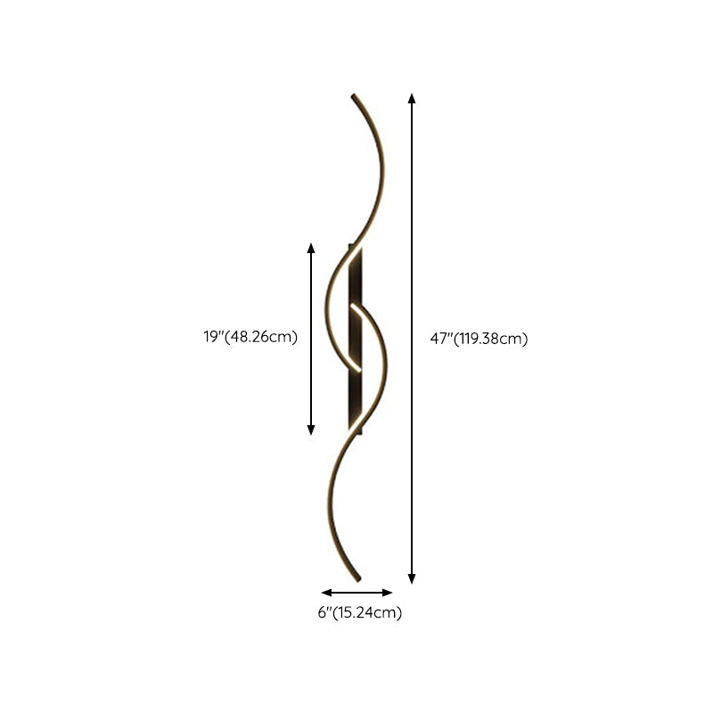 Linear Shape Metal Wall Light Modern Style 2 Lights Wall Light Sconce in Black