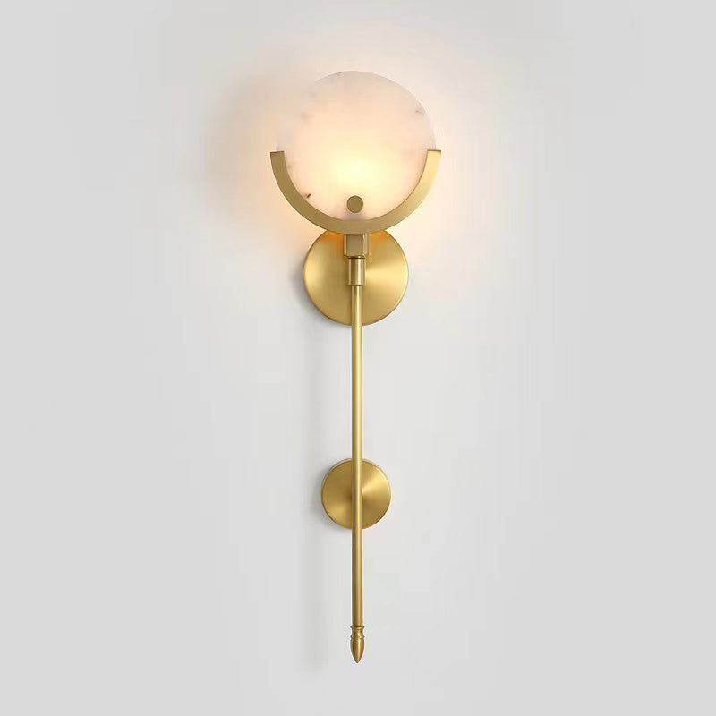Single Golden Modern Wall Mounted Sconce Shaded Wall Light for Foyer