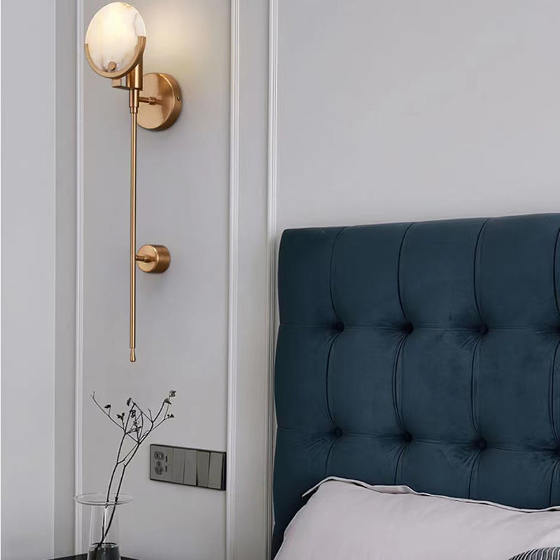 Single Golden Modern Wall Mounted Sconce Shaded Wall Light for Foyer