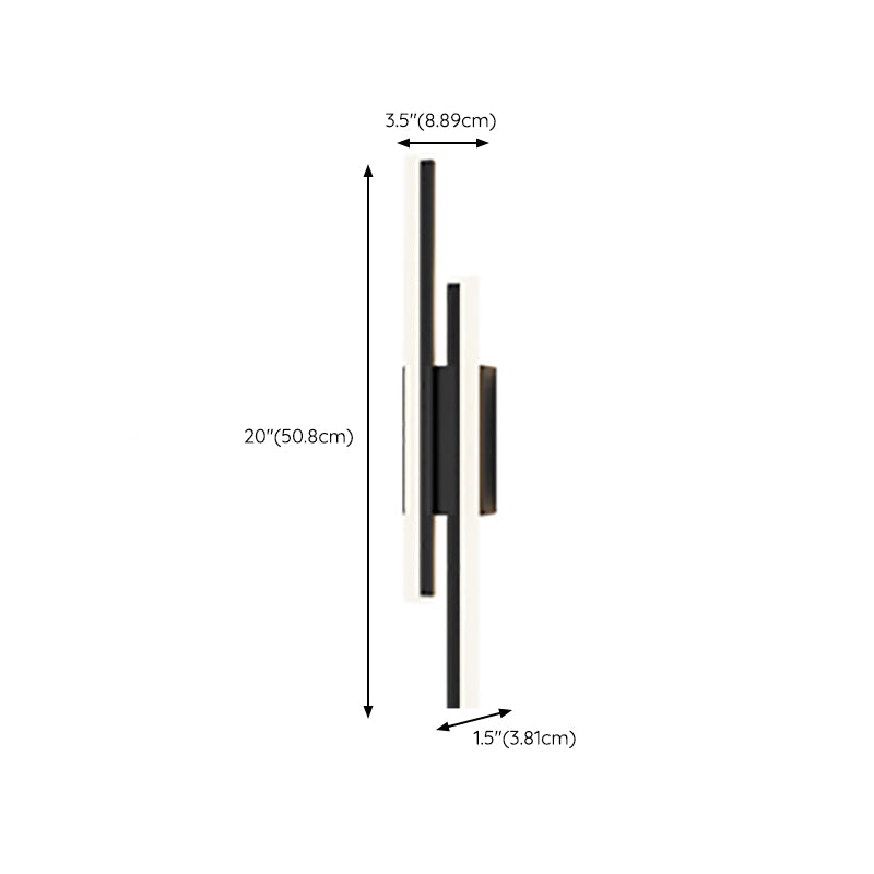 Minimalist LED Wall Lamp Black Metal Sconce Lighting for Bedroom