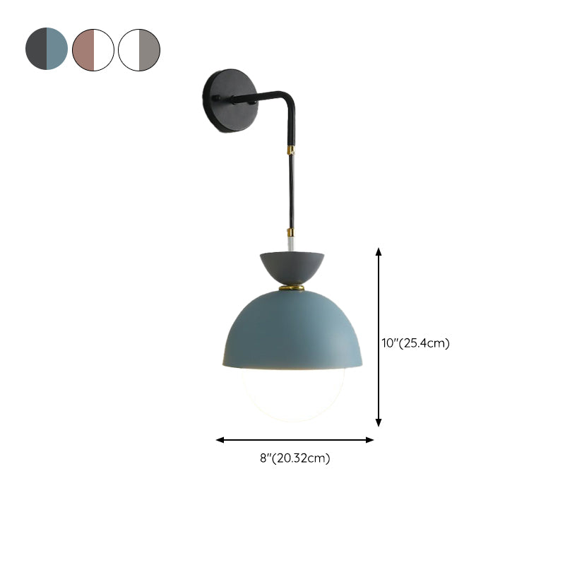 Dome Shape Metal Wall Light Modern Style 1-Light Wall Light Sconce