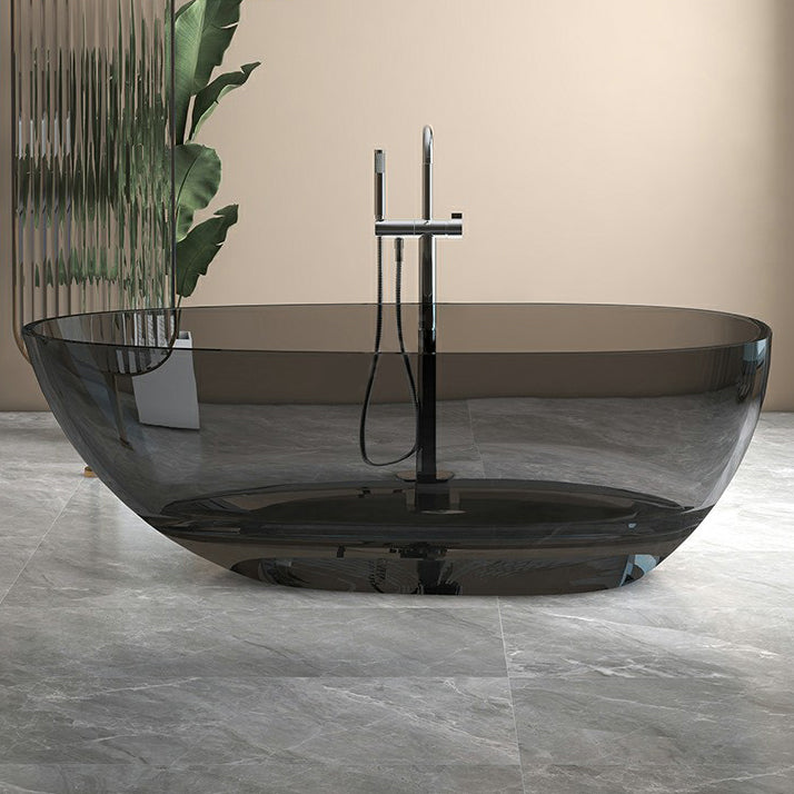 Modern Style Transparent Bathtub Oval Freestanding Bathtub for Bathroom