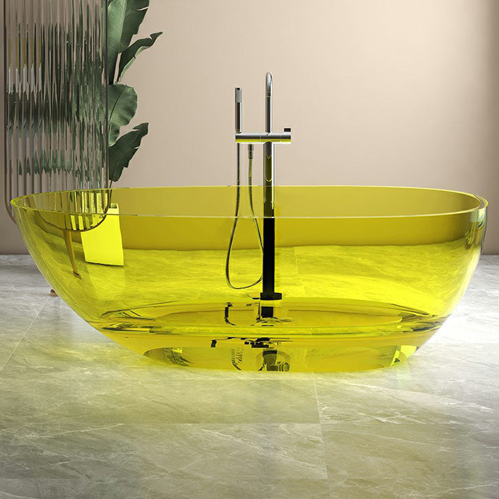 Modern Style Transparent Bathtub Oval Freestanding Bathtub for Bathroom