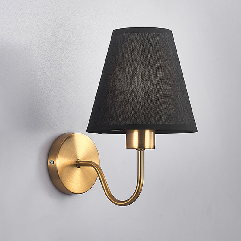 American Style Vanity Light Cone Shape Vanity Lamp with Fabric Shade for Living Room